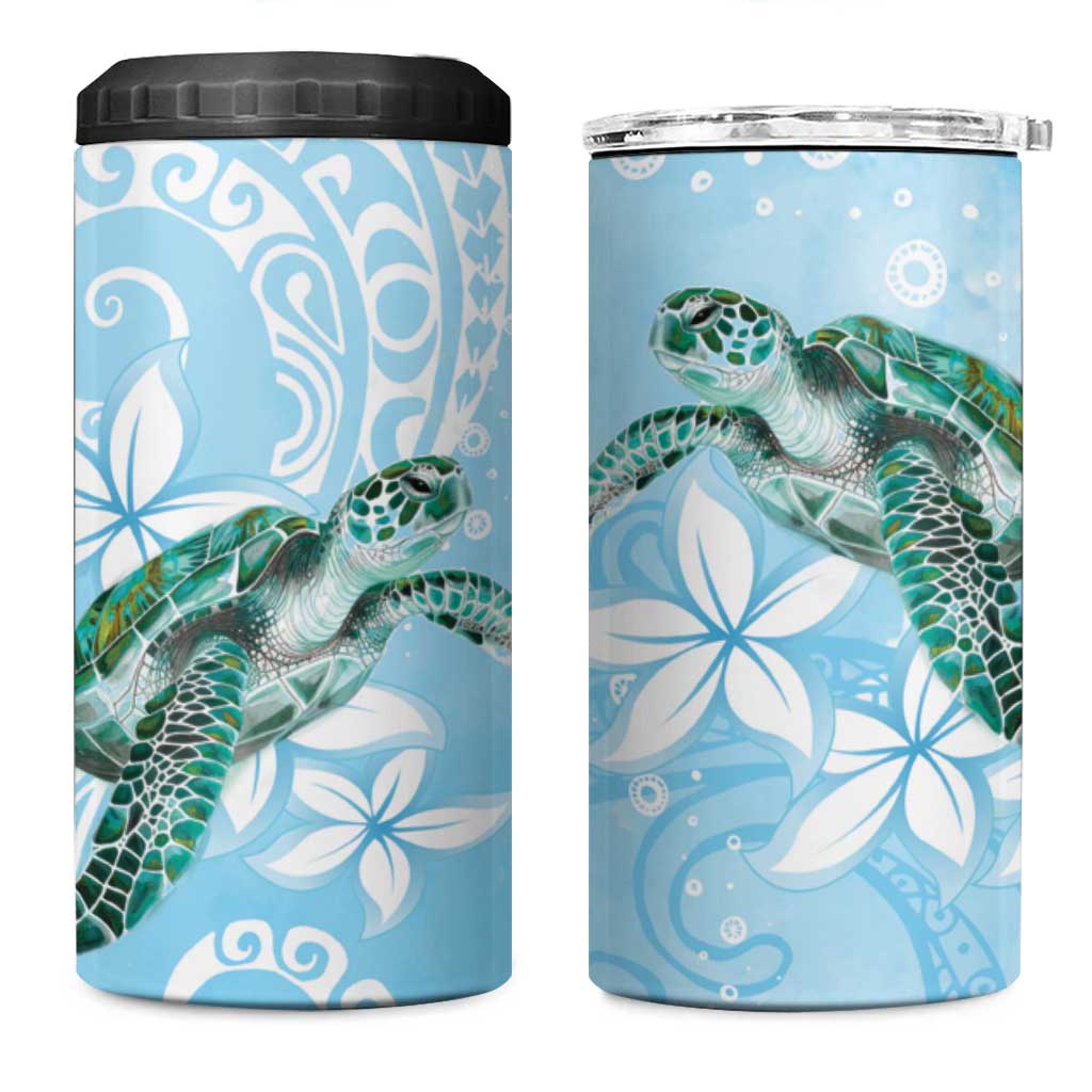 Personalised Polynesia Valentine's Day 4 in 1 Can Cooler Tumbler SeaTurtle Couple Polynesian - Fairy Sparkles Color LT14 One Size: 16 oz Blue - Polynesian Pride