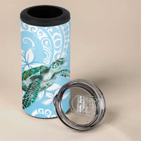 Personalised Polynesia Valentine's Day 4 in 1 Can Cooler Tumbler SeaTurtle Couple Polynesian - Fairy Sparkles Color LT14 - Polynesian Pride