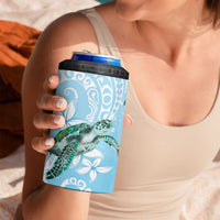 Personalised Polynesia Valentine's Day 4 in 1 Can Cooler Tumbler SeaTurtle Couple Polynesian - Fairy Sparkles Color LT14 - Polynesian Pride