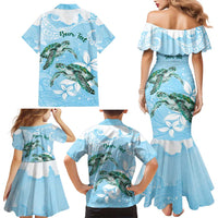 Personalised Polynesia Valentine's Day Family Matching Mermaid Dress and Hawaiian Shirt SeaTurtle Couple Polynesian - Fairy Sparkles Color LT14 - Polynesian Pride