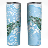 Personalised Polynesia Valentine's Day Skinny Tumbler SeaTurtle Couple Polynesian - Fairy Sparkles Color LT14 Blue - Polynesian Pride