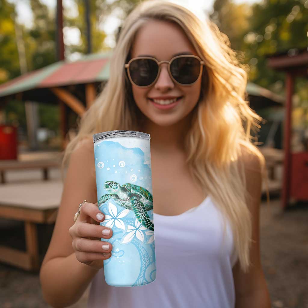 Personalised Polynesia Valentine's Day Skinny Tumbler SeaTurtle Couple Polynesian - Fairy Sparkles Color LT14 - Polynesian Pride