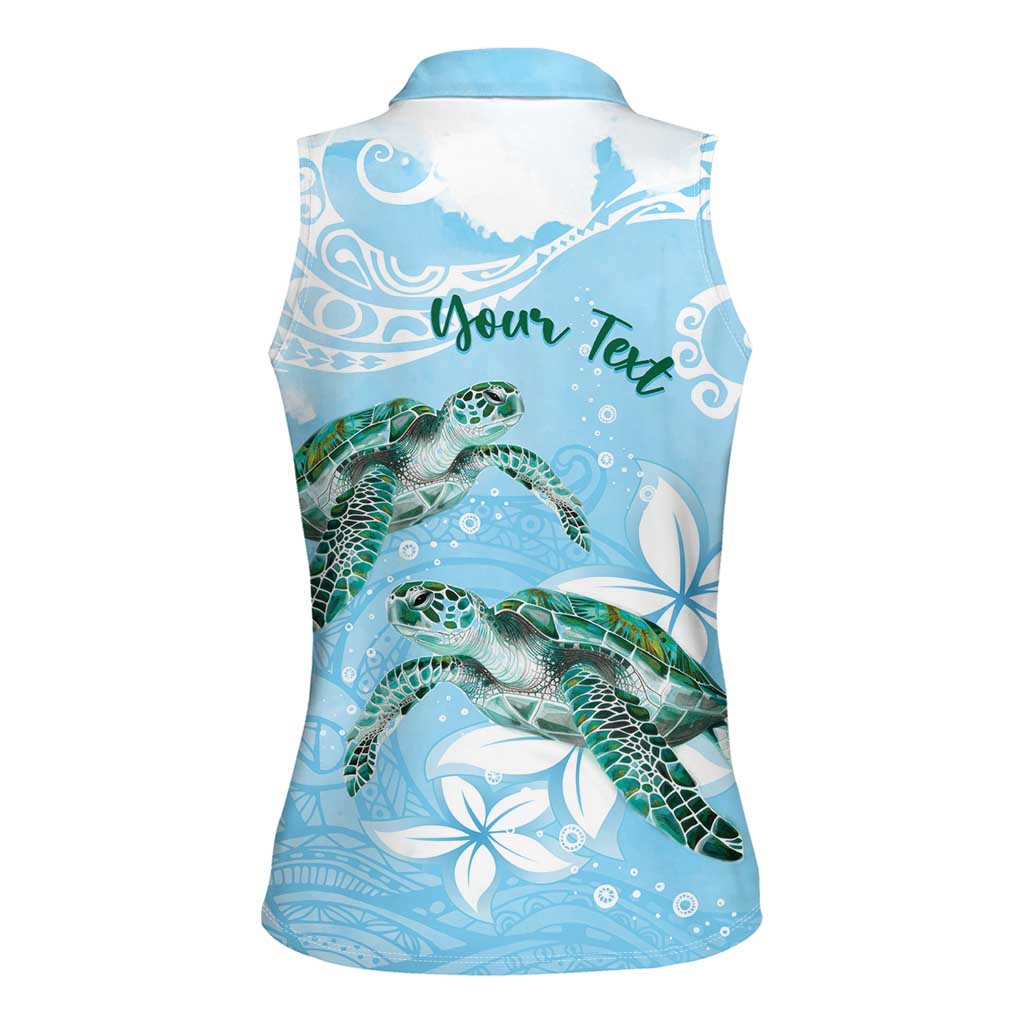Personalised Polynesia Valentine's Day Women Sleeveless Polo Shirt SeaTurtle Couple Polynesian - Fairy Sparkles Color LT14 - Polynesian Pride