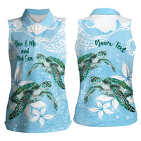 Personalised Polynesia Valentine's Day Women Sleeveless Polo Shirt SeaTurtle Couple Polynesian - Fairy Sparkles Color LT14 - Polynesian Pride