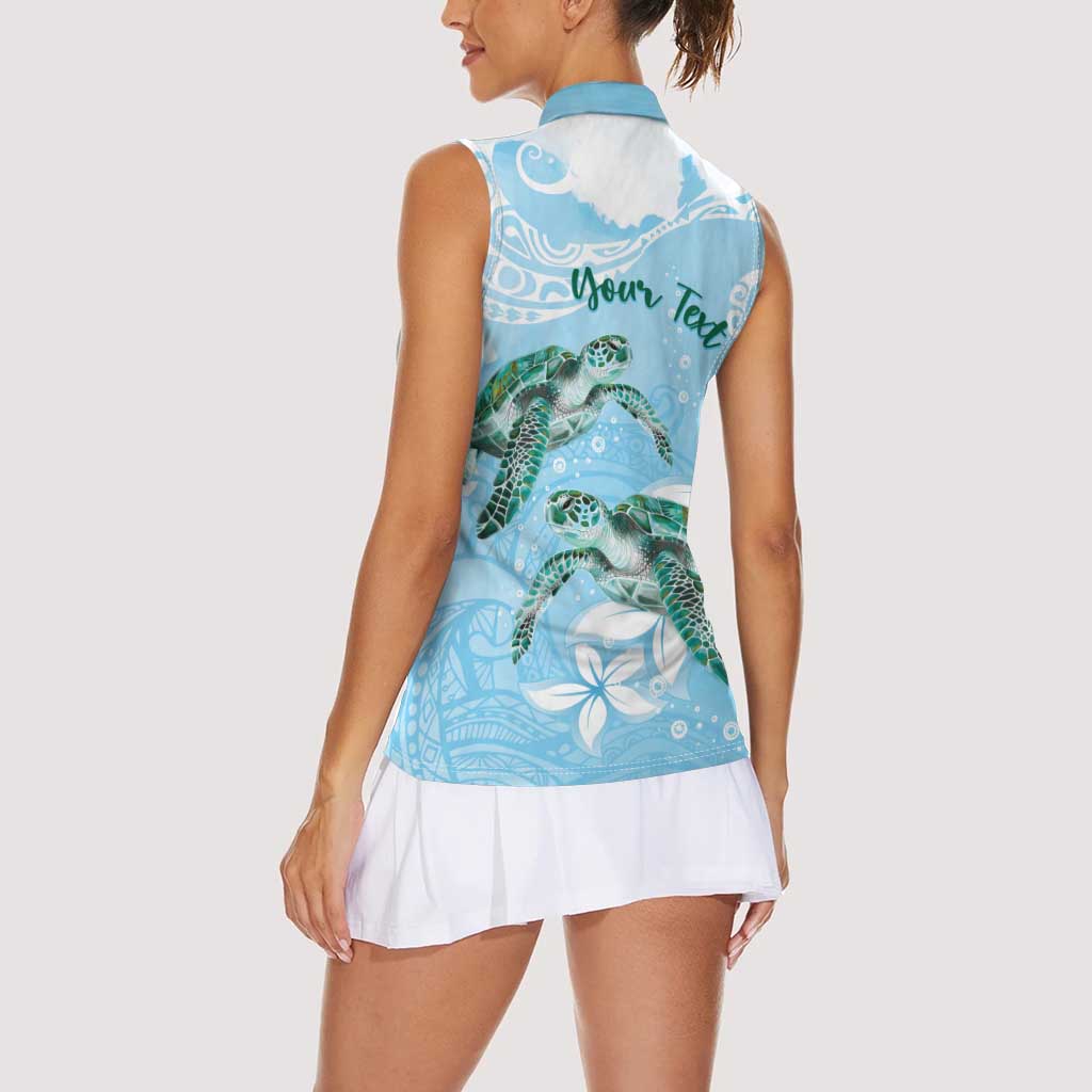 Personalised Polynesia Valentine's Day Women Sleeveless Polo Shirt SeaTurtle Couple Polynesian - Fairy Sparkles Color LT14 - Polynesian Pride