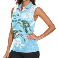 Personalised Polynesia Valentine's Day Women Sleeveless Polo Shirt SeaTurtle Couple Polynesian - Fairy Sparkles Color LT14 - Polynesian Pride