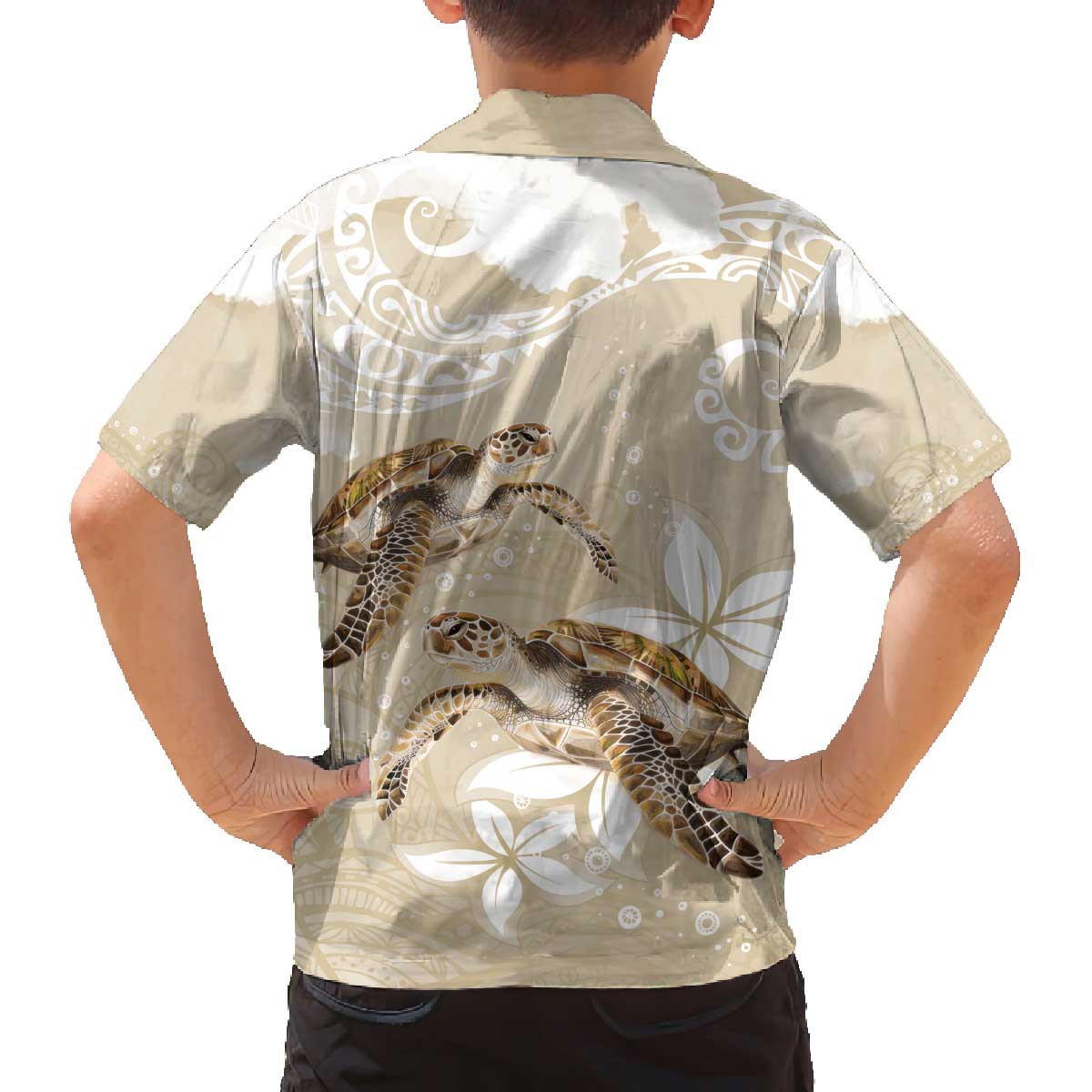 Happy Valentine's Day Polynesia Family Matching Off The Shoulder Long Sleeve Dress and Hawaiian Shirt SeaTurtle Couple Polynesian - Pollinate Color LT14 - Polynesian Pride
