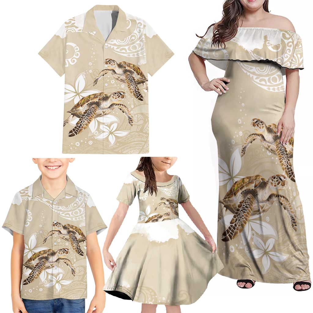 Happy Valentine's Day Polynesia Family Matching Off Shoulder Maxi Dress and Hawaiian Shirt SeaTurtle Couple Polynesian - Pollinate Color LT14 - Polynesian Pride