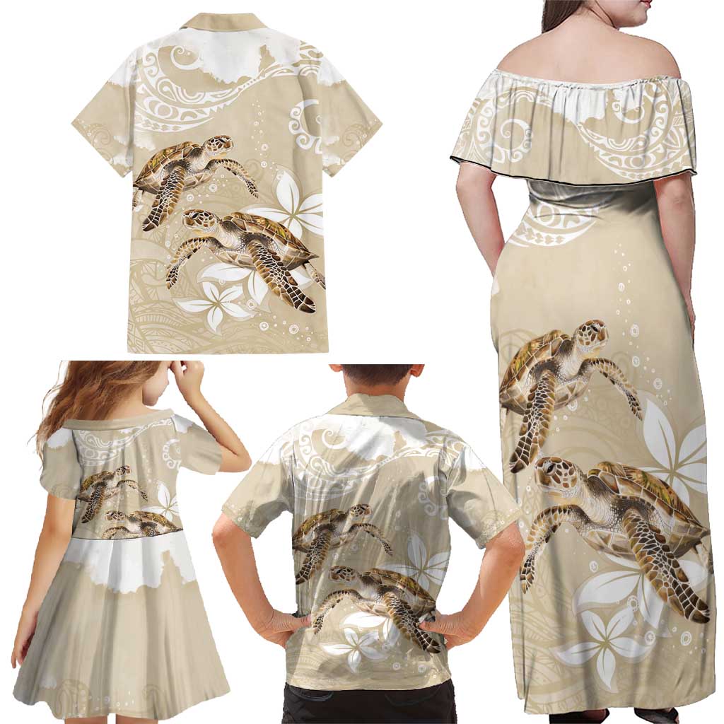 Happy Valentine's Day Polynesia Family Matching Off Shoulder Maxi Dress and Hawaiian Shirt SeaTurtle Couple Polynesian - Pollinate Color LT14 - Polynesian Pride