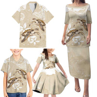 Happy Valentine's Day Polynesia Family Matching Puletasi and Hawaiian Shirt SeaTurtle Couple Polynesian - Pollinate Color LT14 - Polynesian Pride