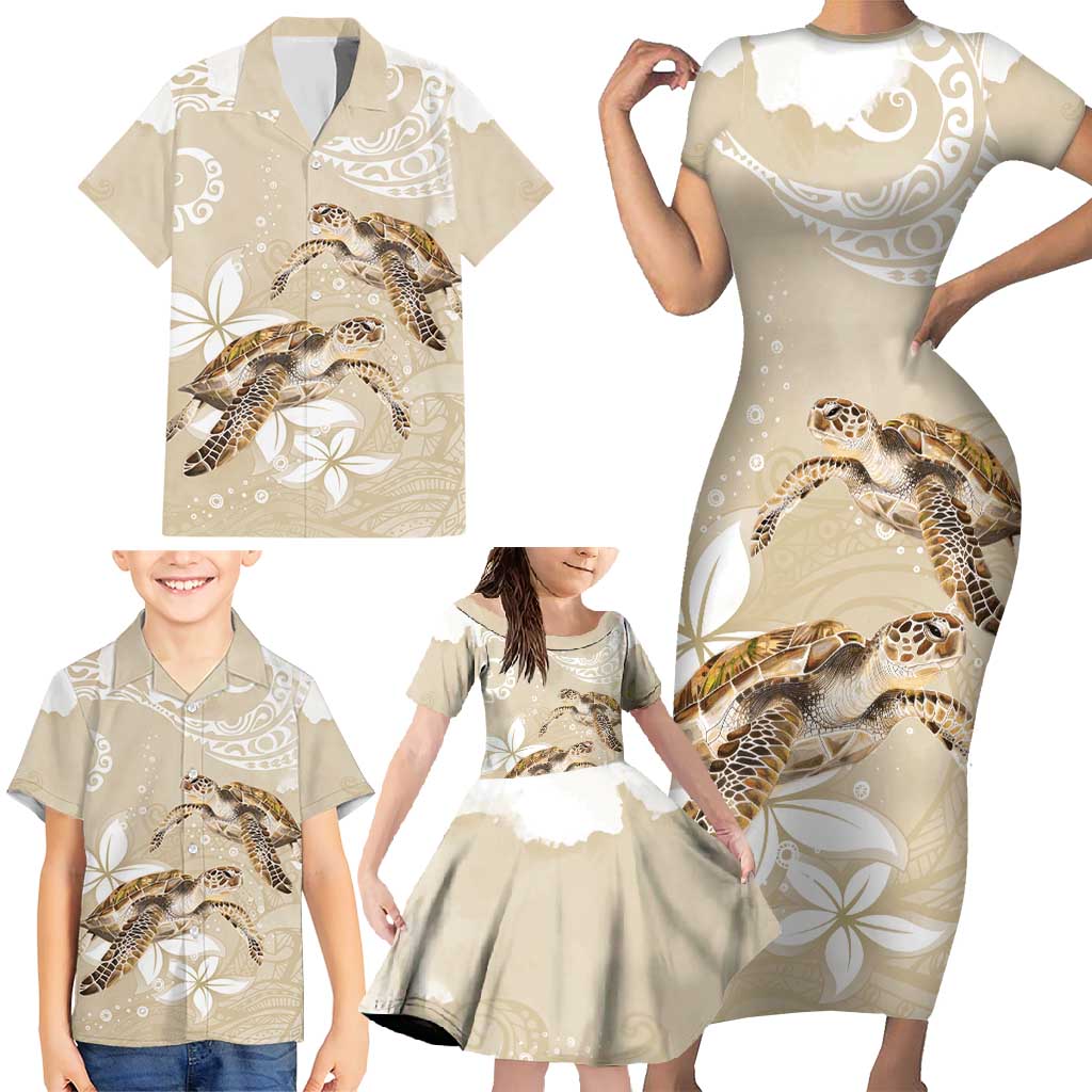 Happy Valentine's Day Polynesia Family Matching Short Sleeve Bodycon Dress and Hawaiian Shirt SeaTurtle Couple Polynesian - Pollinate Color LT14 - Polynesian Pride
