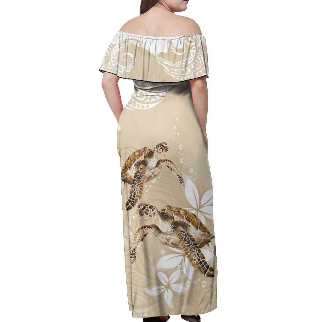Happy Valentine's Day Polynesia Off Shoulder Maxi Dress SeaTurtle Couple Polynesian - Pollinate Color LT14 - Polynesian Pride