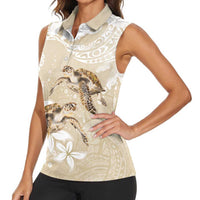 Happy Valentine's Day Polynesia Women Sleeveless Polo Shirt SeaTurtle Couple Polynesian - Pollinate Color LT14 - Polynesian Pride