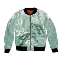 Happy Valentine's Day Polynesia Bomber Jacket SeaTurtle Couple Polynesian - Green Lester Color LT14 Unisex Green - Polynesian Pride