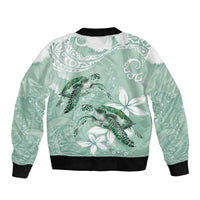 Happy Valentine's Day Polynesia Bomber Jacket SeaTurtle Couple Polynesian - Green Lester Color LT14 - Polynesian Pride