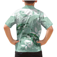 Happy Valentine's Day Polynesia Family Matching Mermaid Dress and Hawaiian Shirt SeaTurtle Couple Polynesian - Green Lester Color LT14 - Polynesian Pride