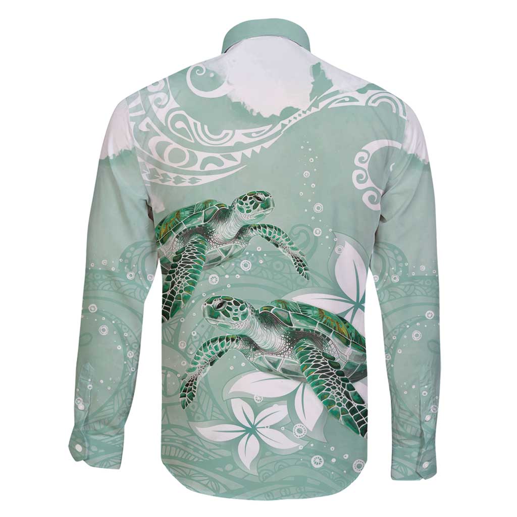 Happy Valentine's Day Polynesia Family Matching Off Shoulder Maxi Dress and Hawaiian Shirt SeaTurtle Couple Polynesian - Green Lester Color LT14 - Polynesian Pride