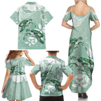 Happy Valentine's Day Polynesia Family Matching Summer Maxi Dress and Hawaiian Shirt SeaTurtle Couple Polynesian - Green Lester Color LT14 - Polynesian Pride