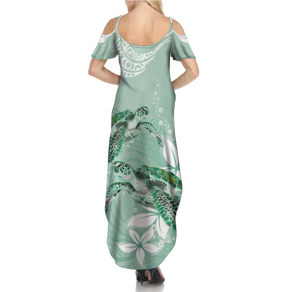 Happy Valentine's Day Polynesia Family Matching Summer Maxi Dress and Hawaiian Shirt SeaTurtle Couple Polynesian - Green Lester Color LT14 - Polynesian Pride