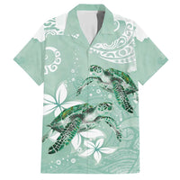 Happy Valentine's Day Polynesia Family Matching Tank Maxi Dress and Hawaiian Shirt SeaTurtle Couple Polynesian - Green Lester Color LT14 Dad's Shirt - Short Sleeve Green - Polynesian Pride