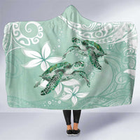 Happy Valentine's Day Polynesia Hooded Blanket SeaTurtle Couple Polynesian - Green Lester Color LT14 One Size Green - Polynesian Pride
