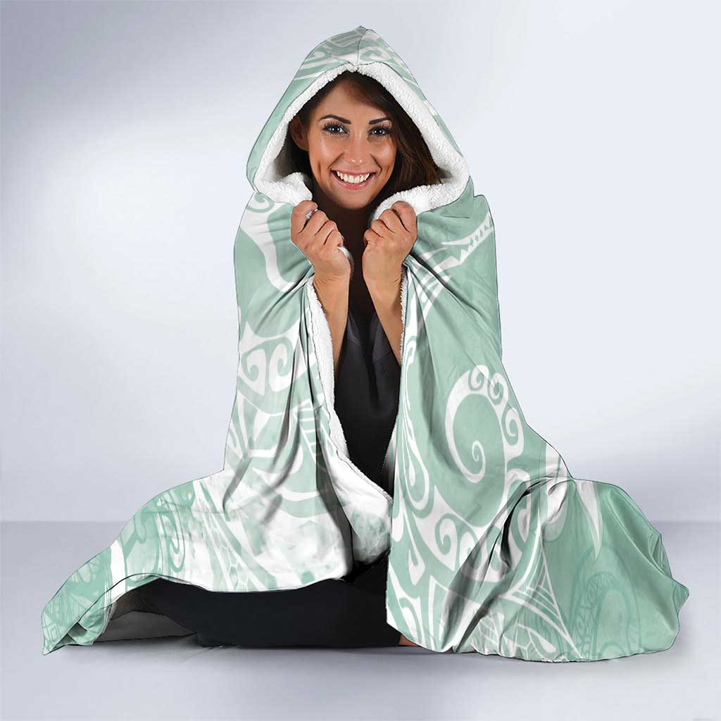 Happy Valentine's Day Polynesia Hooded Blanket SeaTurtle Couple Polynesian - Green Lester Color LT14 - Polynesian Pride