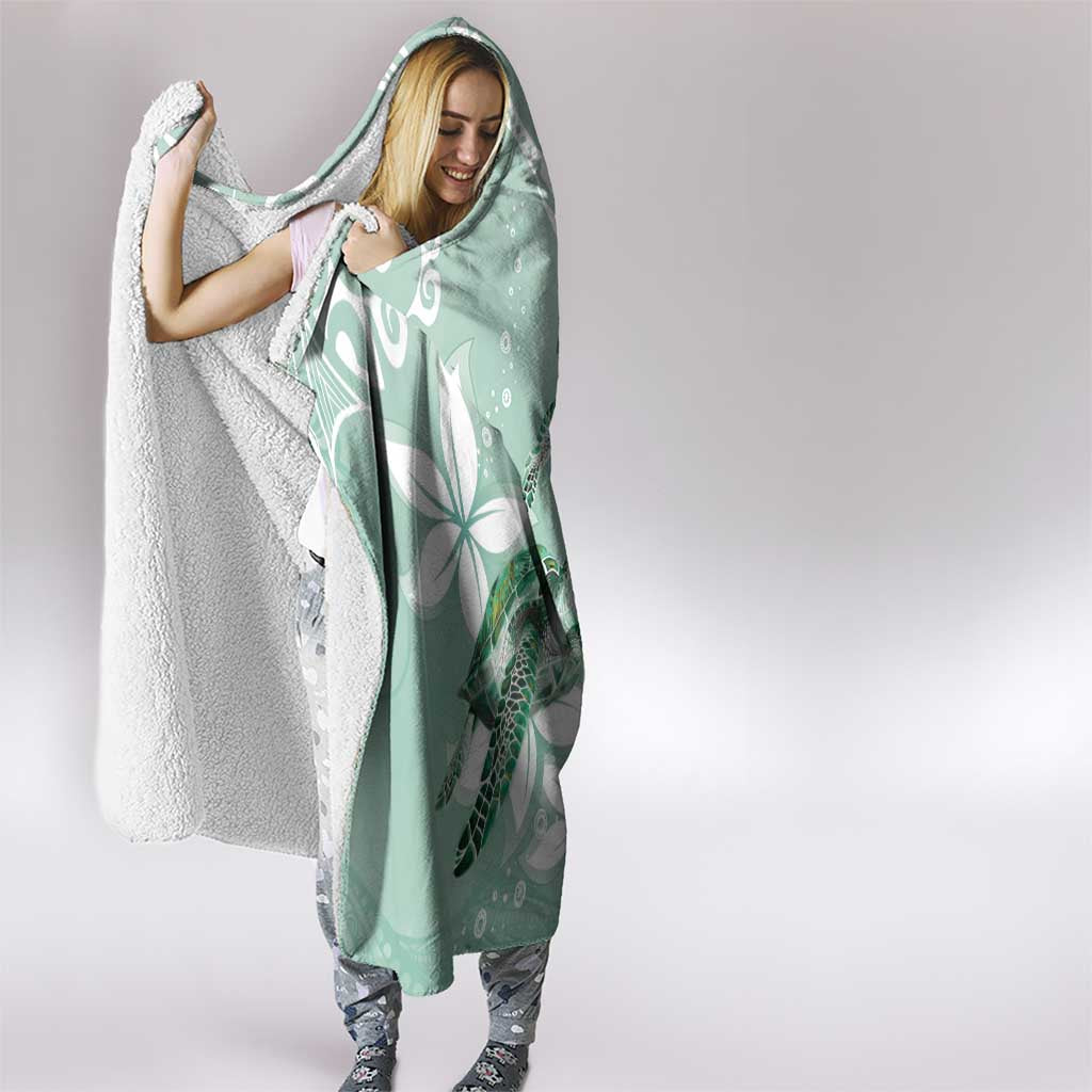 Happy Valentine's Day Polynesia Hooded Blanket SeaTurtle Couple Polynesian - Green Lester Color LT14 - Polynesian Pride