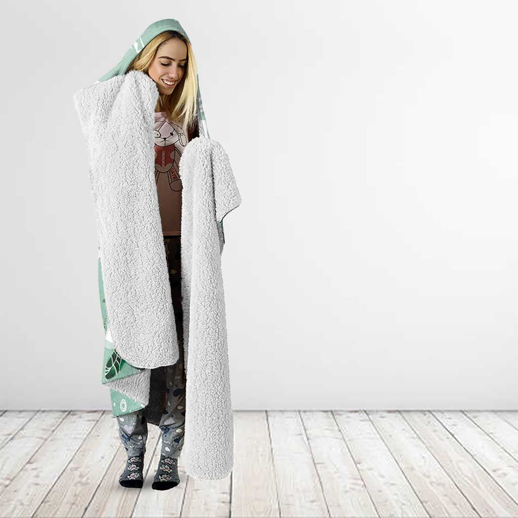 Happy Valentine's Day Polynesia Hooded Blanket SeaTurtle Couple Polynesian - Green Lester Color LT14 - Polynesian Pride