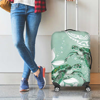 Happy Valentine's Day Polynesia Luggage Cover SeaTurtle Couple Polynesian - Green Lester Color LT14 - Polynesian Pride