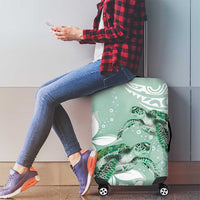 Happy Valentine's Day Polynesia Luggage Cover SeaTurtle Couple Polynesian - Green Lester Color LT14 - Polynesian Pride