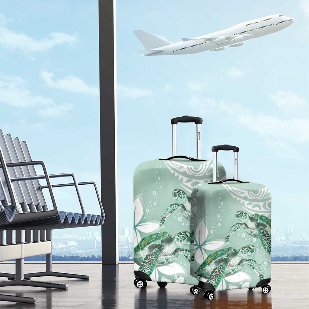 Happy Valentine's Day Polynesia Luggage Cover SeaTurtle Couple Polynesian - Green Lester Color LT14 - Polynesian Pride
