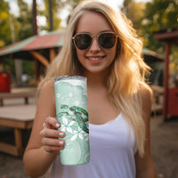 Happy Valentine's Day Polynesia Skinny Tumbler SeaTurtle Couple Polynesian - Green Lester Color LT14 - Polynesian Pride