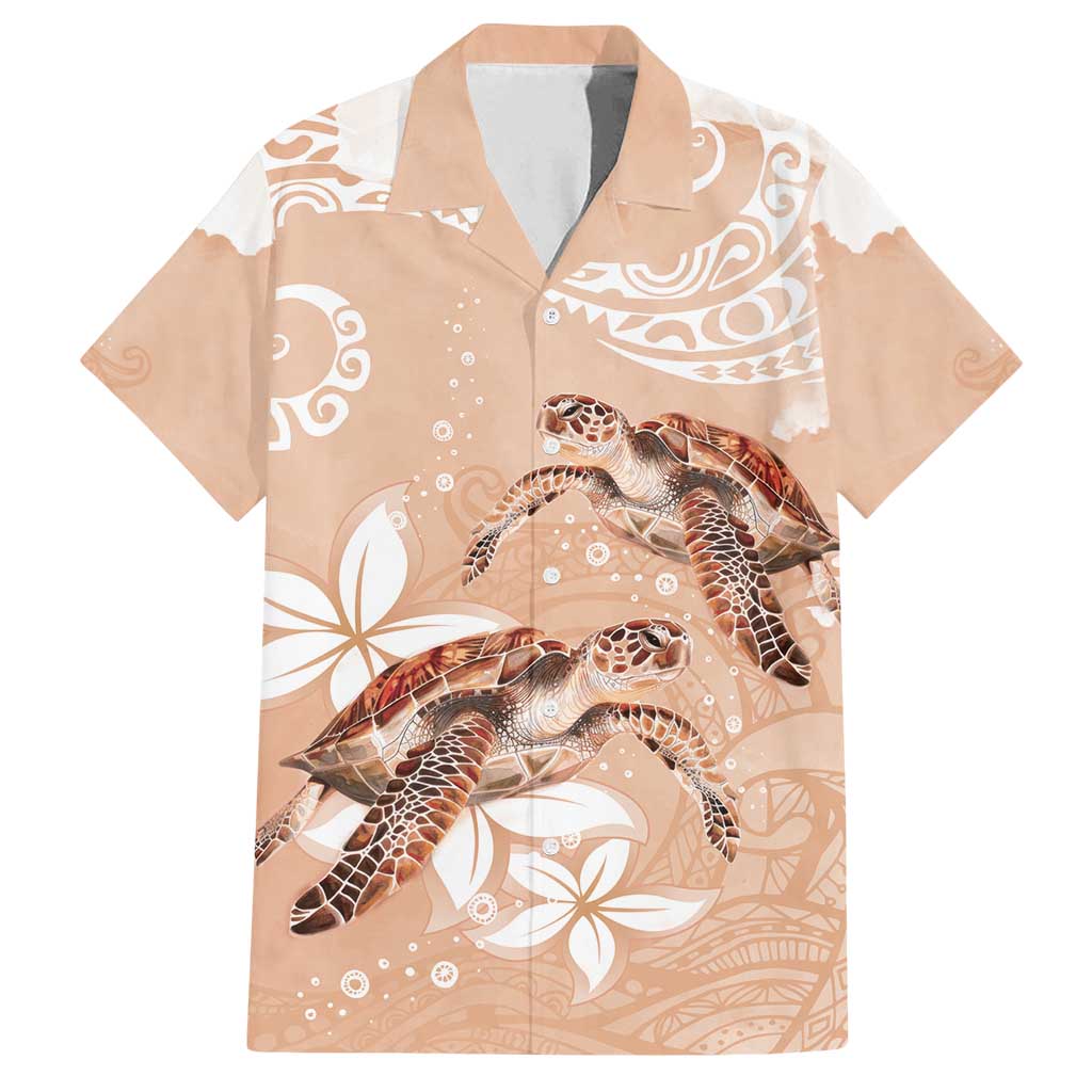 Happy Valentine's Day Polynesia Family Matching Long Sleeve Bodycon Dress and Hawaiian Shirt SeaTurtle Couple Polynesian - Desert Sand Color LT14 Dad's Shirt - Short Sleeve Desert Sand - Polynesian Pride
