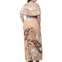 Happy Valentine's Day Polynesia Family Matching Off Shoulder Maxi Dress and Hawaiian Shirt SeaTurtle Couple Polynesian - Desert Sand Color LT14 - Polynesian Pride