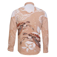 Happy Valentine's Day Polynesia Family Matching Off Shoulder Short Dress and Hawaiian Shirt SeaTurtle Couple Polynesian - Desert Sand Color LT14 - Polynesian Pride