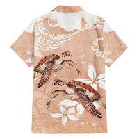 Happy Valentine's Day Polynesia Family Matching Summer Maxi Dress and Hawaiian Shirt SeaTurtle Couple Polynesian - Desert Sand Color LT14 - Polynesian Pride