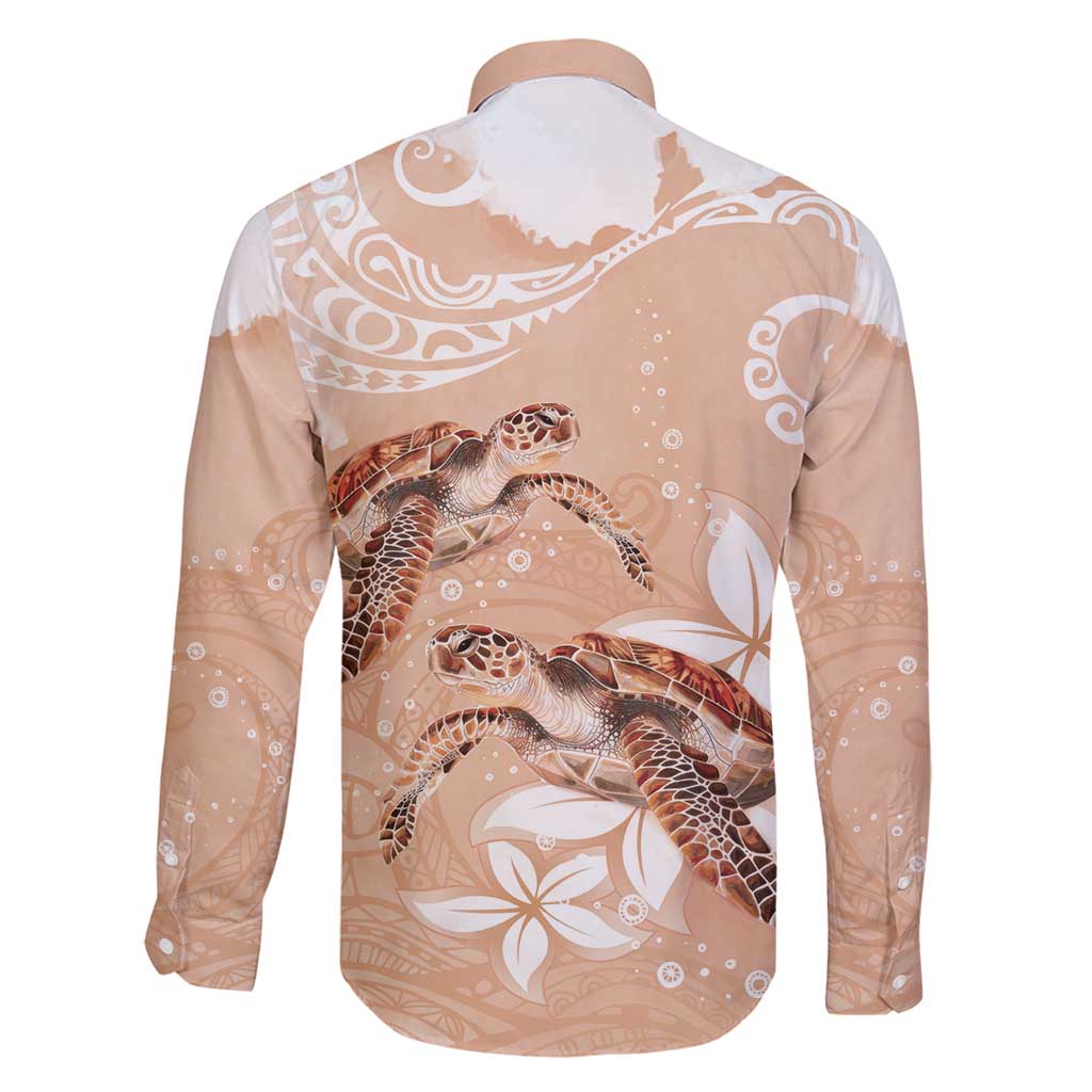 Happy Valentine's Day Polynesia Family Matching Summer Maxi Dress and Hawaiian Shirt SeaTurtle Couple Polynesian - Desert Sand Color LT14 - Polynesian Pride