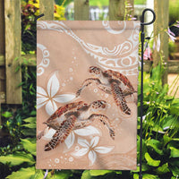 Happy Valentine's Day Polynesia Garden Flag SeaTurtle Couple Polynesian - Desert Sand Color LT14 Garden Flag Desert Sand - Polynesian Pride