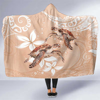 Happy Valentine's Day Polynesia Hooded Blanket SeaTurtle Couple Polynesian - Desert Sand Color LT14 One Size Desert Sand - Polynesian Pride