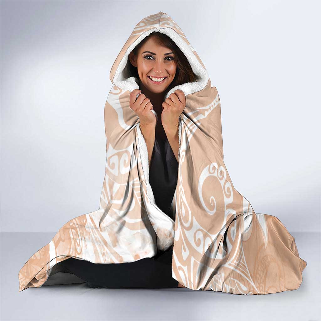 Happy Valentine's Day Polynesia Hooded Blanket SeaTurtle Couple Polynesian - Desert Sand Color LT14 - Polynesian Pride