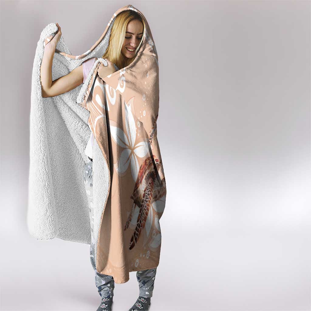 Happy Valentine's Day Polynesia Hooded Blanket SeaTurtle Couple Polynesian - Desert Sand Color LT14 - Polynesian Pride