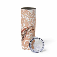 Happy Valentine's Day Polynesia Skinny Tumbler SeaTurtle Couple Polynesian - Desert Sand Color LT14 - Polynesian Pride