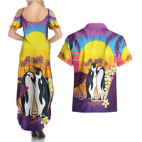 Hawaii Penguin Couple Couples Matching Summer Maxi Dress and Hawaiian Shirt You Are My Valentine - Tropical Sunset Vibes LT14 - Polynesian Pride