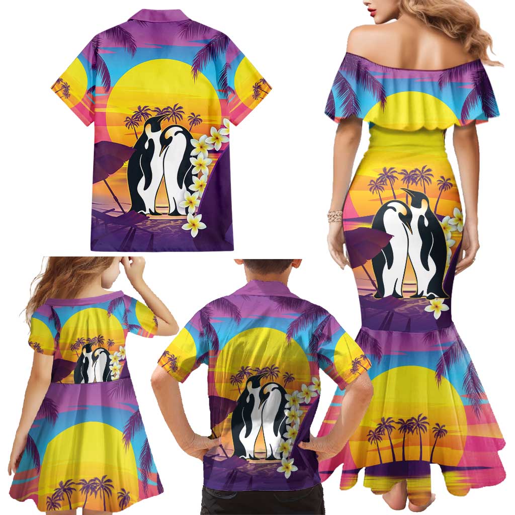 Hawaii Penguin Couple Family Matching Mermaid Dress and Hawaiian Shirt You Are My Valentine - Tropical Sunset Vibes LT14 - Polynesian Pride