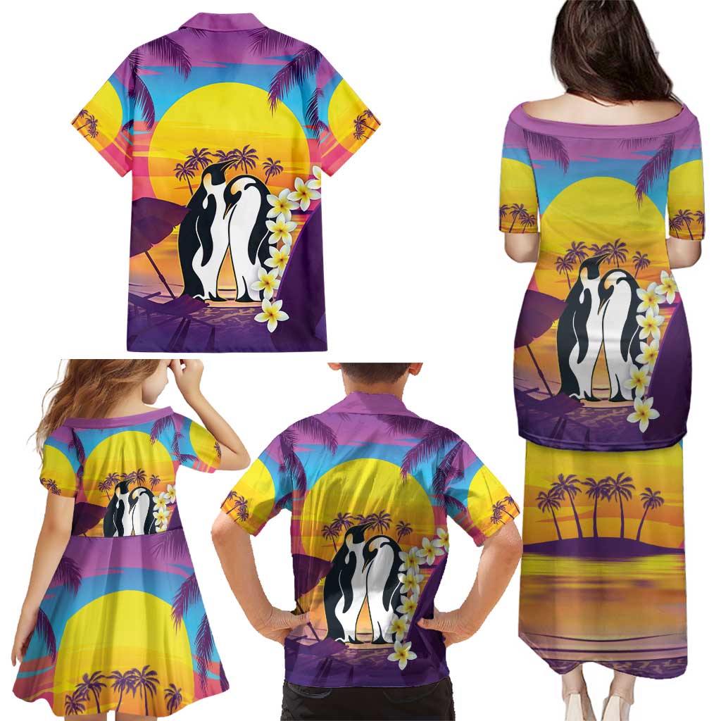 Hawaii Penguin Couple Family Matching Puletasi and Hawaiian Shirt You Are My Valentine - Tropical Sunset Vibes LT14 - Polynesian Pride