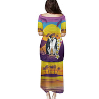Hawaii Penguin Couple Family Matching Puletasi and Hawaiian Shirt You Are My Valentine - Tropical Sunset Vibes LT14 - Polynesian Pride