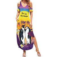 Hawaii Penguin Couple Family Matching Summer Maxi Dress and Hawaiian Shirt You Are My Valentine - Tropical Sunset Vibes LT14 Mom's Dress Purple - Polynesian Pride