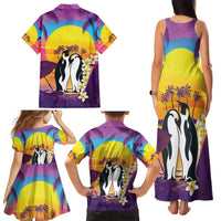 Hawaii Penguin Couple Family Matching Tank Maxi Dress and Hawaiian Shirt You Are My Valentine - Tropical Sunset Vibes LT14 - Polynesian Pride