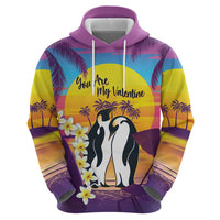Hawaii Penguin Couple Hoodie You Are My Valentine - Tropical Sunset Vibes LT14 - Polynesian Pride