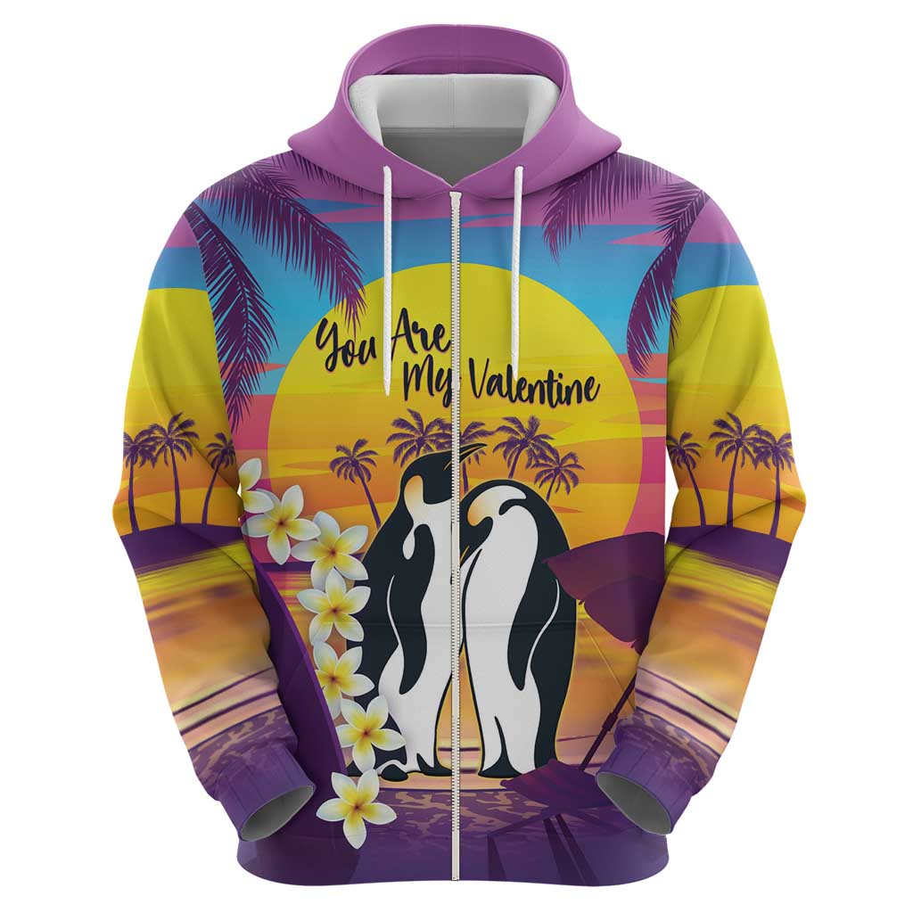 Hawaii Penguin Couple Hoodie You Are My Valentine - Tropical Sunset Vibes LT14 - Polynesian Pride